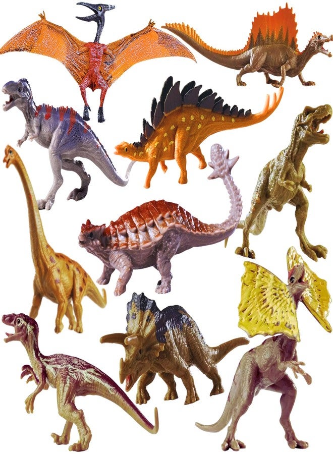 Mallexo مجموعة ألعاب ديناصورات واقعية من ماليكسو للأطفال، 12 قطعة، مجسمات ديناصورات تي-ريكس ما قبل التاريخ، لعبة حيوانات مصغرة للأولاد والبنات، هدية عيد ميلاد للأطفال، مجموعة مجسمات حيوانات الديناصورات، أدوات تعليمية - حجم صغير - Image 1